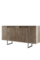 Set di mobili di lusso in noce - Tavolino + Mobile TV + Credenza - Cornice argento