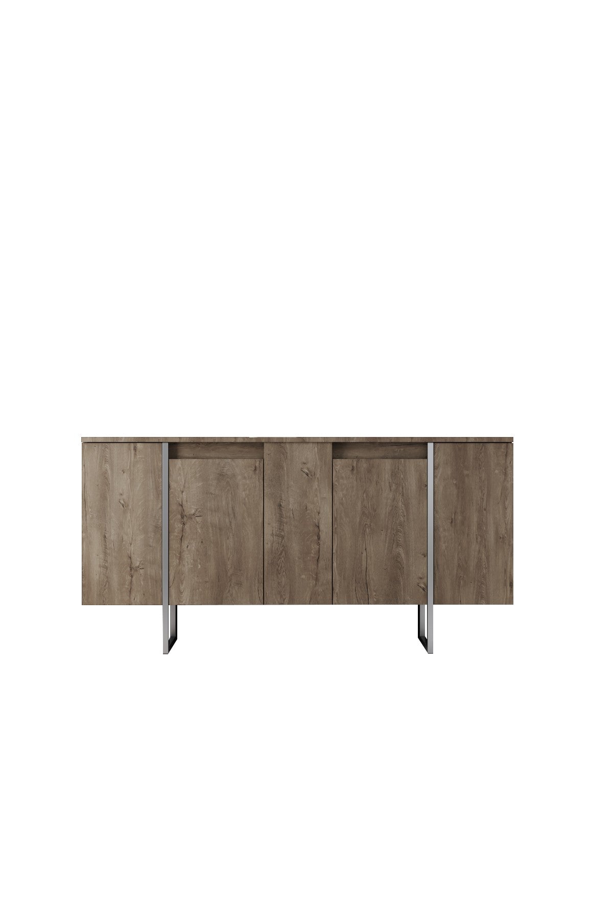 Set di mobili di lusso in noce - Tavolino + Mobile TV + Credenza - Cornice argento