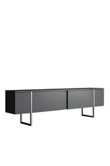 TV Meubels - TV Meubel Antraciet Luxe 180x50x30 - Zilver Frame - Dimehouse
