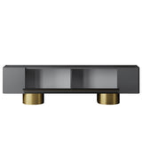 TV Meubels - TV Meubel Antraciet Bohem 180x50x30 - Gouden Frame - Dimehouse