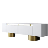 TV Meubels - TV Meubel Wit Bohem 180x50x30 - Gouden Frame - Dimehouse