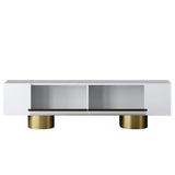 TV Meubels - TV Meubel Wit Bohem 180x50x30 - Gouden Frame - Dimehouse