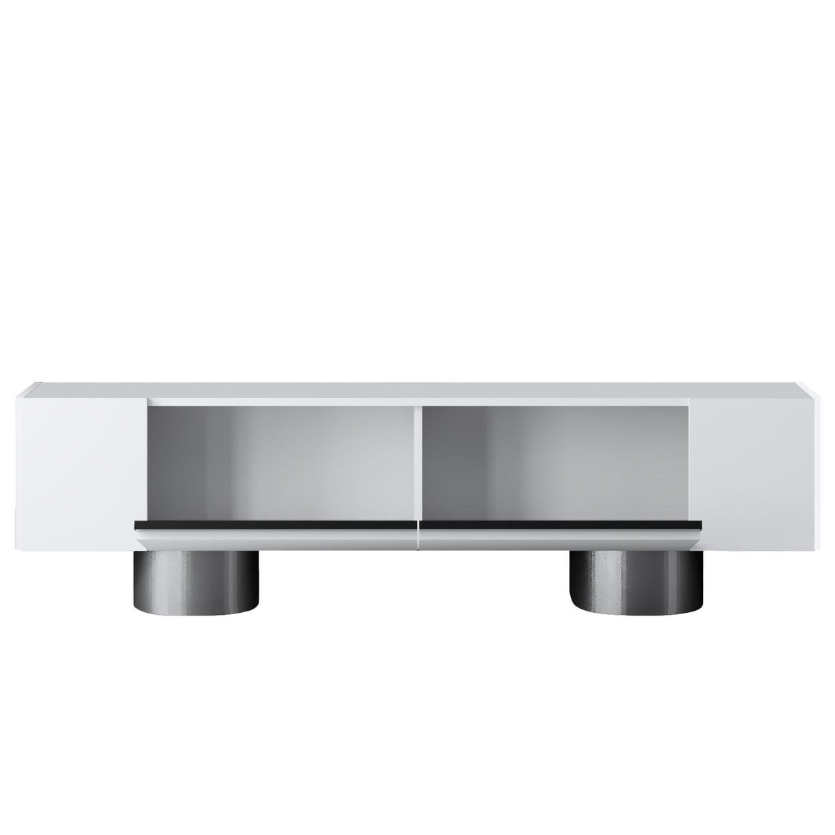 TV Meubels - TV Meubel Wit Bohem 180x50x30 - Zilver Frame - Dimehouse