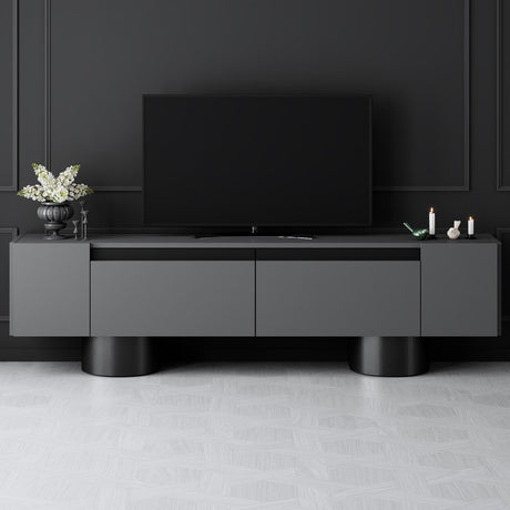 Mobile TV Antracite Bohem 180x50x30 - Telaio Nero