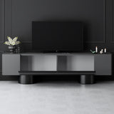 TV Meubels - TV Meubel Antraciet Bohem 180x50x30 - Zwart Frame - Dimehouse