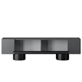 TV Meubels - TV Meubel Antraciet Bohem 180x50x30 - Zwart Frame - Dimehouse