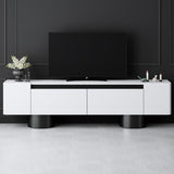 TV Meubels - TV Meubel Wit Bohem 180x50x30 - Zwart Frame - Dimehouse