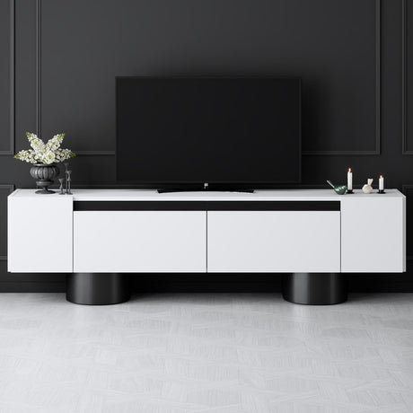 Mobile TV Bianco Bohemia 180x50x30 - Telaio Nero