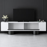 TV Meubels - TV Meubel Wit Bohem 180x50x30 - Zwart Frame - Dimehouse