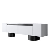 TV Meubels - TV Meubel Wit Bohem 180x50x30 - Zwart Frame - Dimehouse