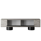 TV Meubels - TV Meubel Travertin Bohem 180x50x30 - Zwart Frame - Dimehouse