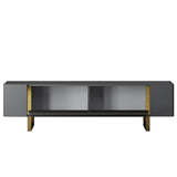 TV Meubels - TV Meubel Antraciet Yildiz 180x50x30 - Gouden Frame - Dimehouse
