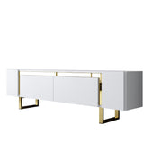 TV Meubels - TV Meubel Wit Yildiz 180x50x30 - Gouden Frame - Dimehouse