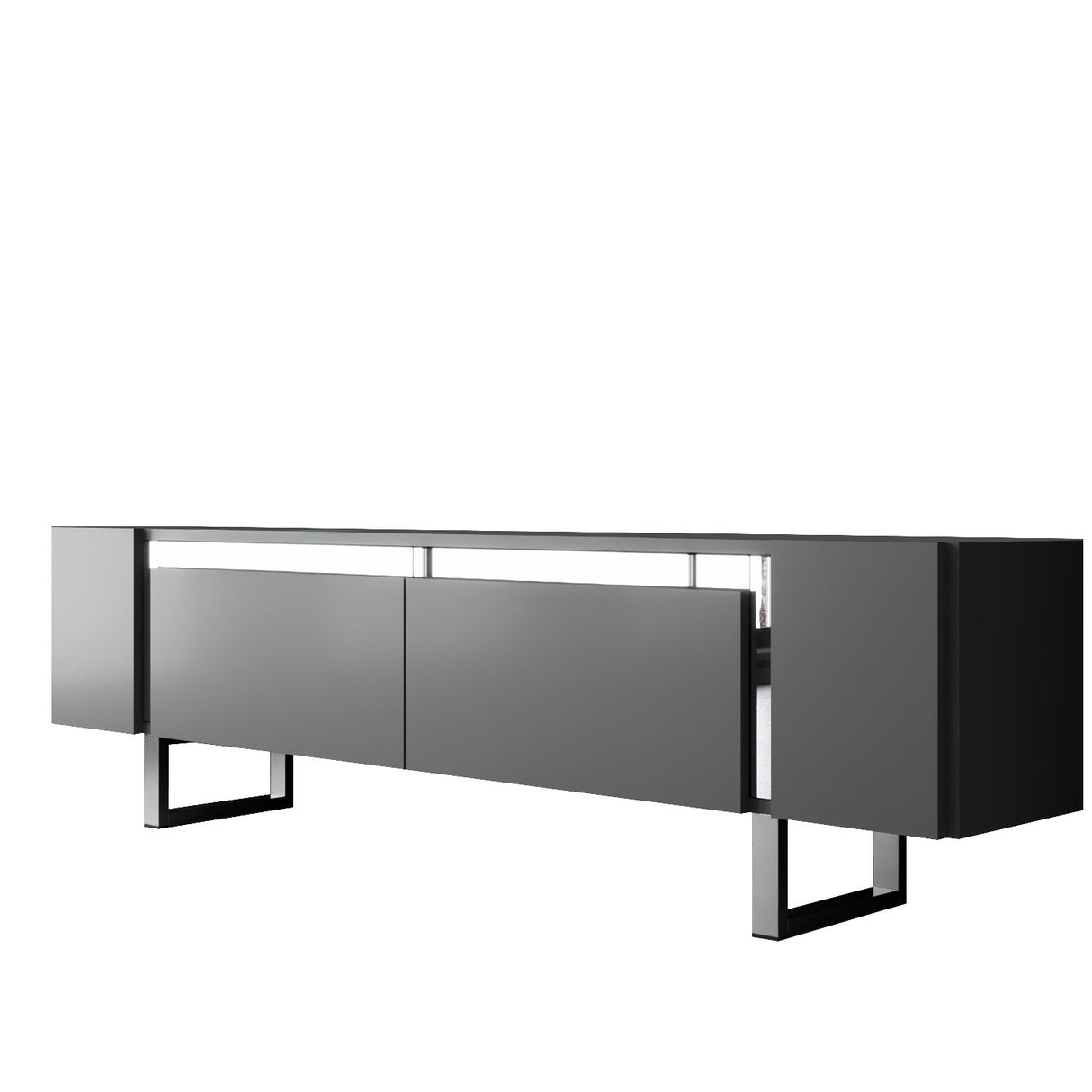TV Meubels - TV Meubel Antraciet Yildiz 180x50x30 - Zilver Frame - Dimehouse