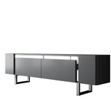 TV Meubels - TV Meubel Antraciet Yildiz 180x50x30 - Zilver Frame - Dimehouse