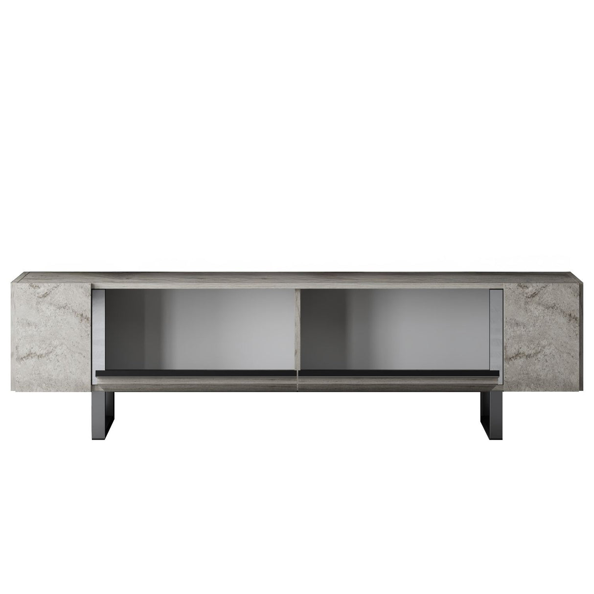 TV Meubels - TV Meubel Travertin Yildiz 180x50x30 - Zilver Frame - Dimehouse