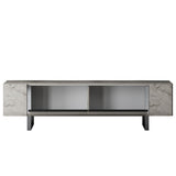 TV Meubels - TV Meubel Travertin Yildiz 180x50x30 - Zilver Frame - Dimehouse