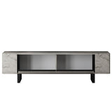 TV Meubels - TV Meubel Travertin Yildiz 180x50x30 - Zwart Frame - Dimehouse