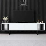 Mobile TV Bianco Cromo Linea 180x48x30 - Telaio Nero