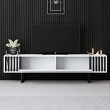 Mobile TV Bianco Cromo Linea 180x48x30 - Telaio Nero