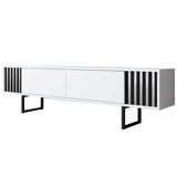 Mobile TV Bianco Cromo Linea 180x48x30 - Telaio Nero