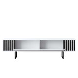 Mobile TV Bianco Cromo Linea 180x48x30 - Telaio Nero