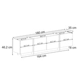 Mobile TV Lowen in effetto rovere da 180 cm in pino atlantico e melaminico antracite