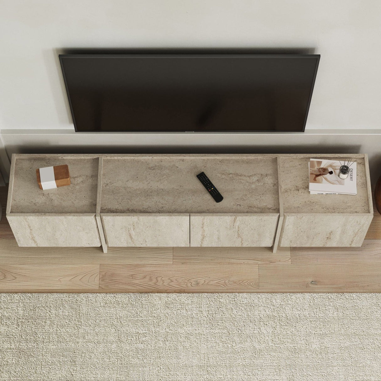 Lowen tv-meubel travertine 180 cm Gemelamineerd hout