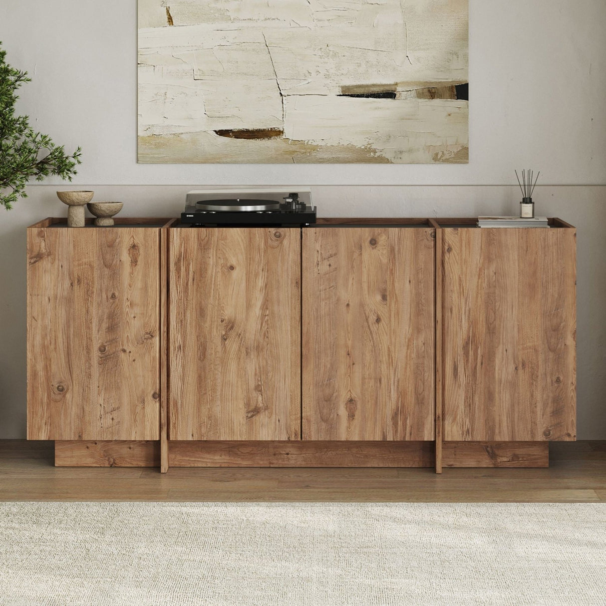 Tavolino Dorma effetto rovere 180 cm Pino Atlantico e legno rivestito melaminico antracite