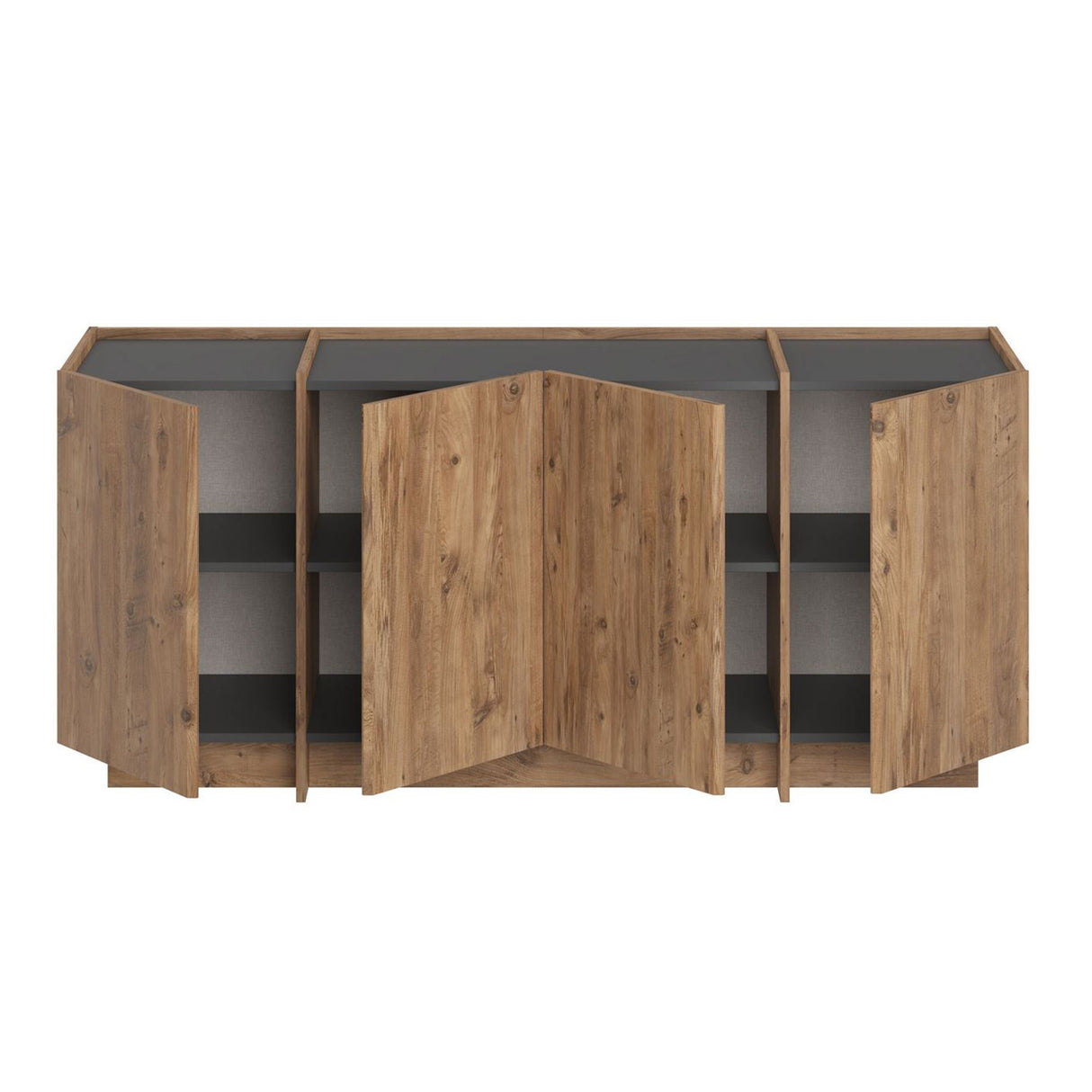 Tavolino Dorma effetto rovere 180 cm Pino Atlantico e legno rivestito melaminico antracite