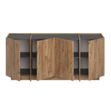 Tavolino Dorma effetto rovere 180 cm Pino Atlantico e legno rivestito melaminico antracite
