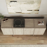 Consolle Dorma effetto travertino 180 cm Legno rivestito melaminico