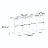 Consolle Dorma in noce Milano 180 cm Legno composito rivestito melaminico
