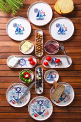 KAHSER14-MARINE Bianco Blu Rosso 100% CERAMICA 6 cm di larghezza