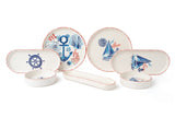 KAHSER14-MARINE Bianco Blu Rosso 100% CERAMICA 6 cm di larghezza