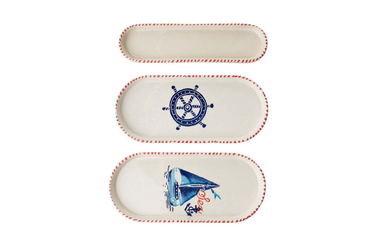 KAHSER14-MARINE Bianco Blu Rosso 100% CERAMICA 6 cm di larghezza