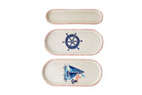 KAHSER14-MARINE Bianco Blu Rosso 100% CERAMICA 6 cm di larghezza