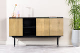Credenza Manu in legno di mango nero naturale 160x40x86 cm