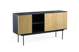 Credenza Manu in legno di mango nero naturale 160x40x86 cm
