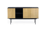 Credenza Manu in legno di mango nero naturale 160x40x86 cm