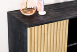 Credenza Manu in legno di mango nero naturale 160x40x86 cm