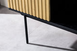 Credenza Manu in legno di mango nero naturale 160x40x86 cm