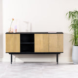 Credenza Manu in legno di mango nero naturale 160x40x86 cm