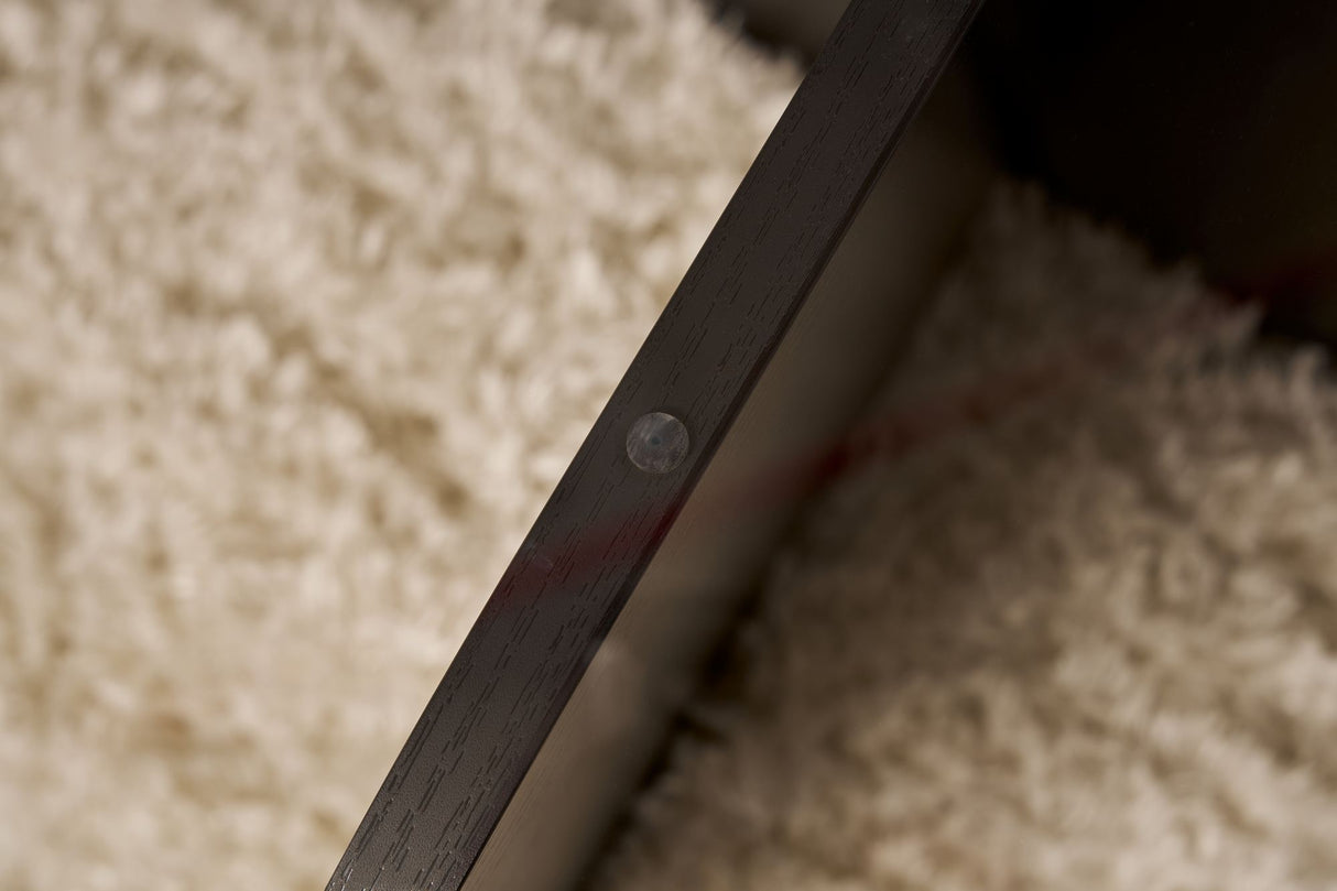 Tavolino rotondo Aris melaminico nero e vetro trasparente 75 cm