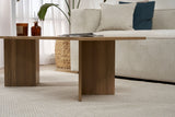 Salontafels - Rechthoekige salontafel eiken melamine Sabin 119x60 cm - Dimehouse