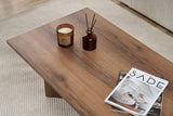 Salontafels - Rechthoekige salontafel walnoot melamine Sabin 119x60 cm - Dimehouse