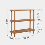 Wandkasten - Wandkast Step Atlantisch Dennenhout Melamine 80x75x28 cm - Dimehouse