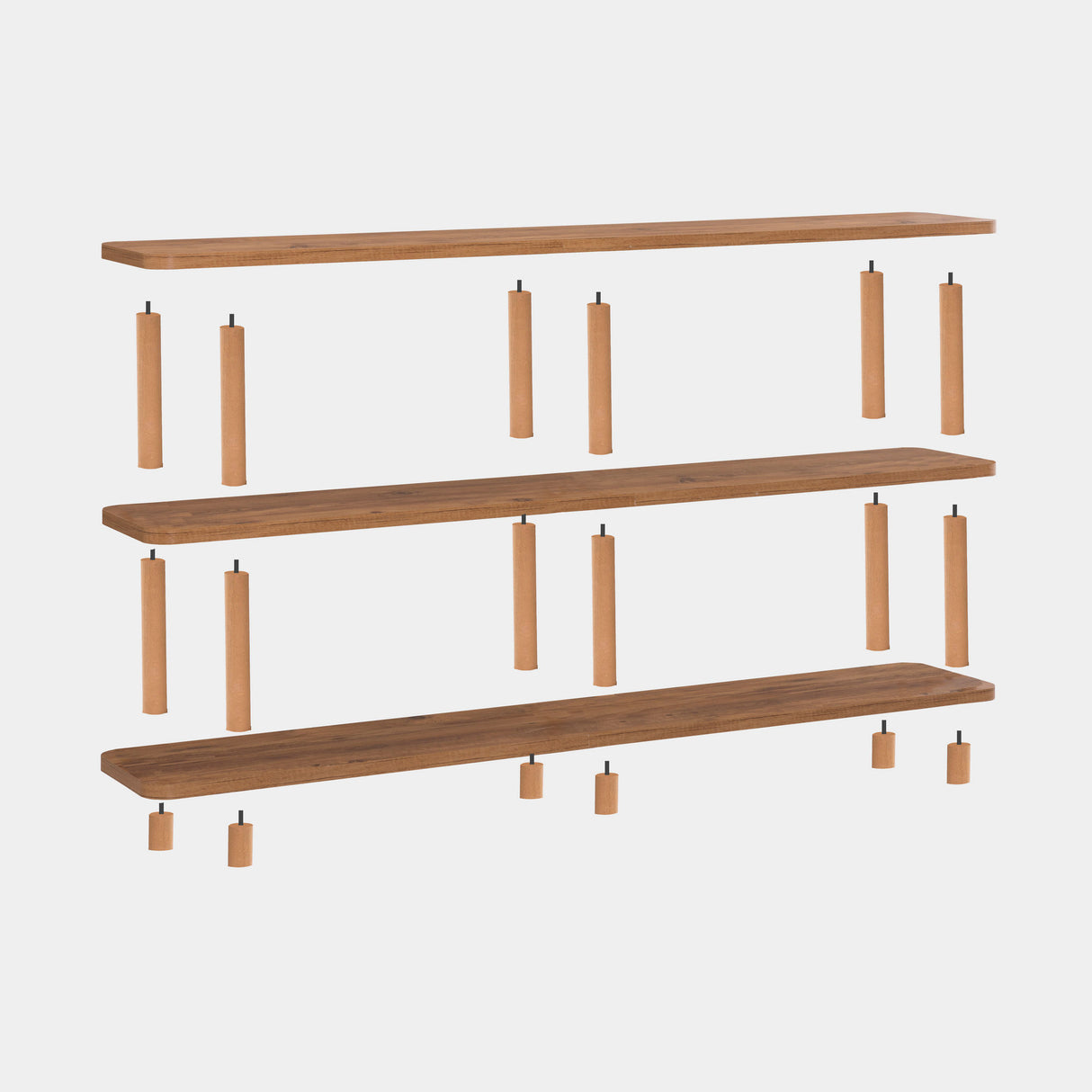 Wandkasten - Wandkast Zen Atlantisch Dennenhout Melamine 180x74,9x35 cm - Dimehouse