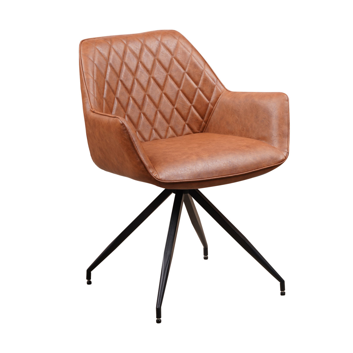 Sedia per sala da pranzo Gian Dimehouse Cognac LxPxH 73x65x50 Ecopelle Foto bianca vista diagonale frontale