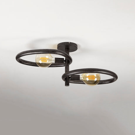 Lampada da soffitto Nova Duo a 2 luci in Metallo Nero